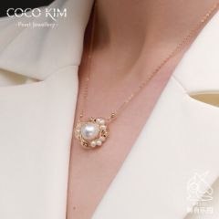 经典边珠缠绕淡水珍珠项链女 可代写贺卡 無有乐园 金色 均码